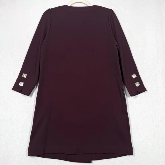 Tuckernuck Dress Womens Small Oxblood Barnett Mini Dress‎ Square Snap Button - Picture 6 of 15